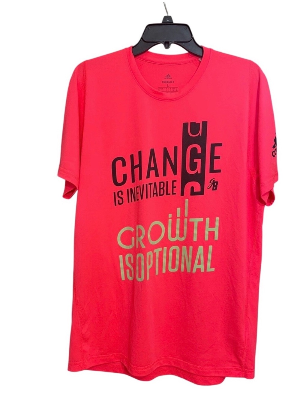 Adidas Mens L Graphic Motivational Gym T Shirts Lot Of 2 Purple Neon Pink - Picture 11 of 13